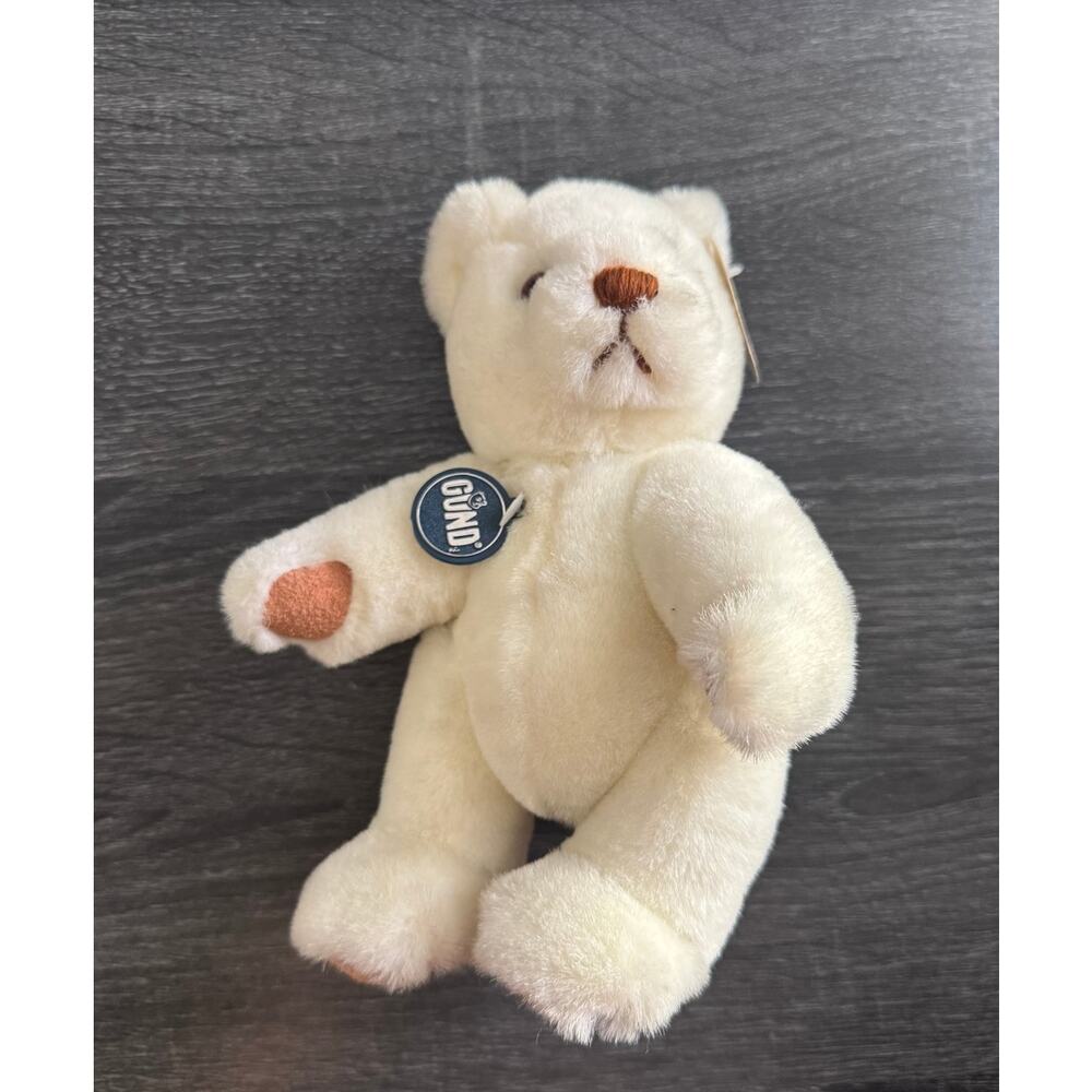 New With‎ Tags Vintage GUND 1983 Cream Ivory Color Teddy Bear Fully Jointed - Picture 9 of 10